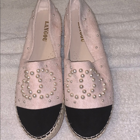 NWOT LANGOU Black and Tan Espadrilles - Picture 1 of 5